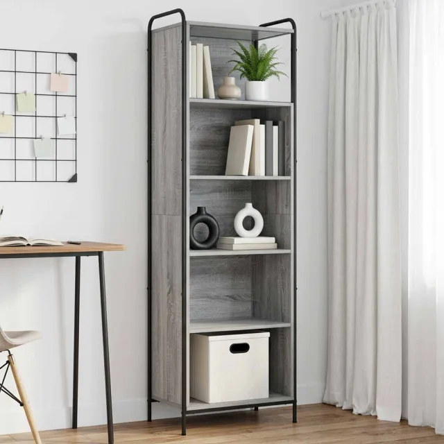 vidaXL Boekenkast 55,5 x 33 x 174 cm Bewerkt hout Grijs Sonoma, foto 2