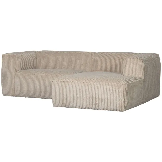 WOOOD Bean Chaise Longue Bank Rechts - Chenille Velvet - Terra travertin
