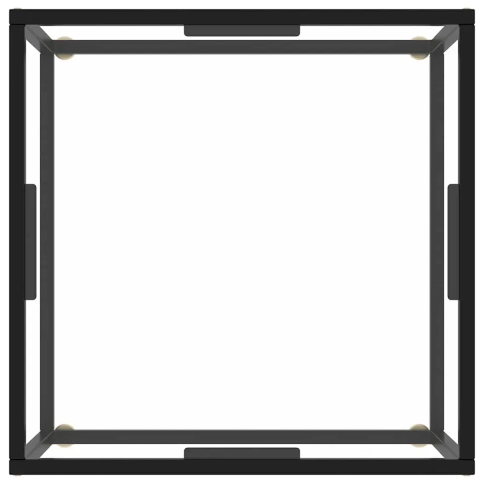 vidaXL Salontafel met gehard glas 60x60x35 cm zwart, foto 3