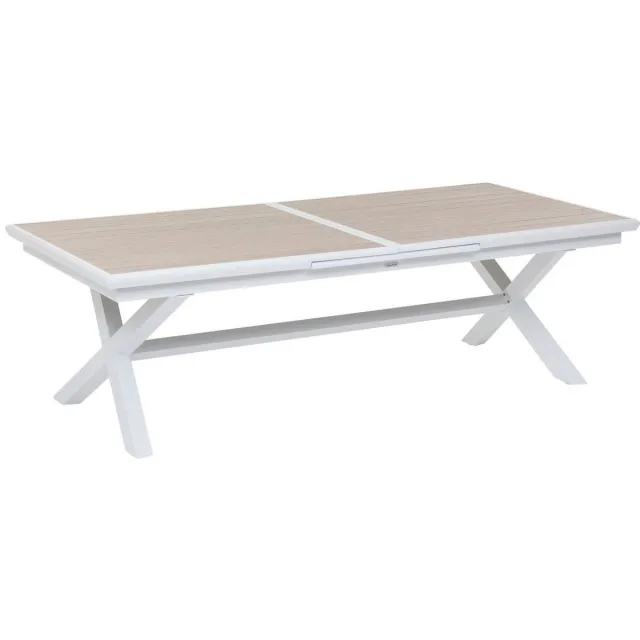Hespéride Uitschuifbare tuintafel voor 12 personen van aluminium AXIOME Beige lin