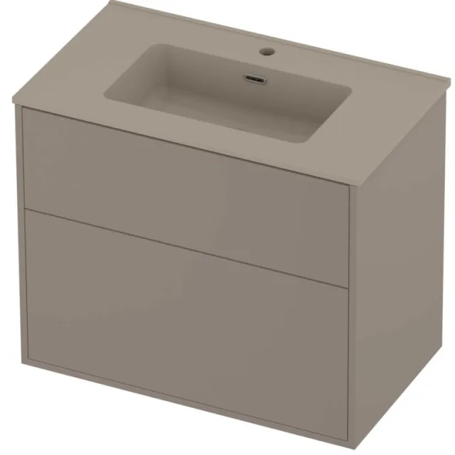 Proline Tribute Badmeubelset Porselein Elegant In Kader 80x46x67 cm Mat Crème Cotton Clay Beige
