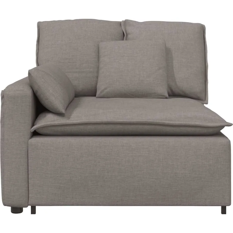 vidaXL Modulaire bank Armleuning eindmodule met kussens 100 cm taupe