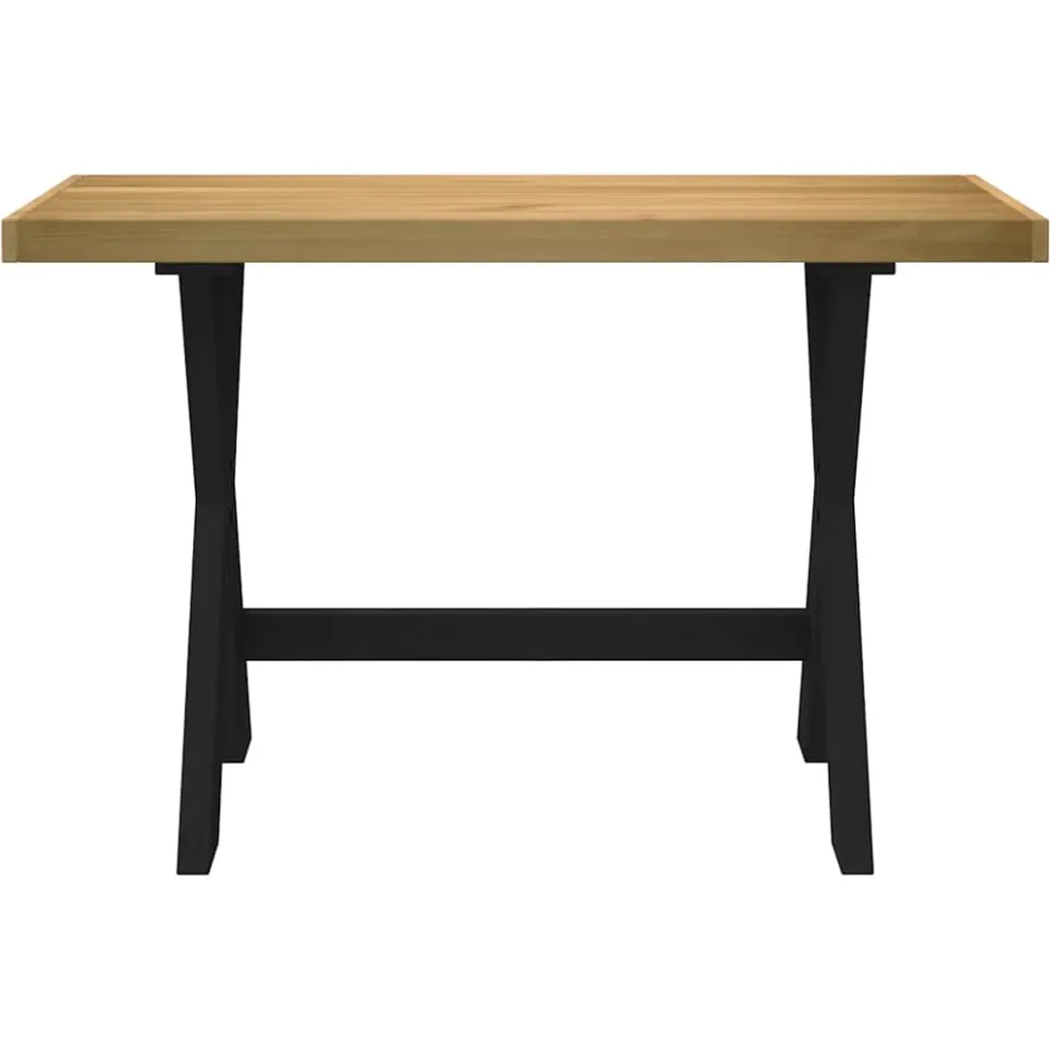 vidaXL Bureau NOAIN X-vormige poten 120x50x75 cm massief hout Bruin