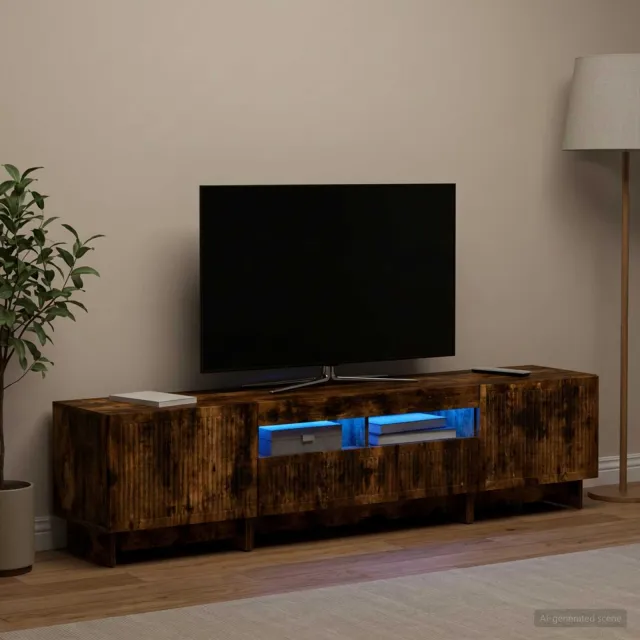 vidaXL 5-delige LED TV-kast Gerookt eiken Bewerkt hout, foto 2