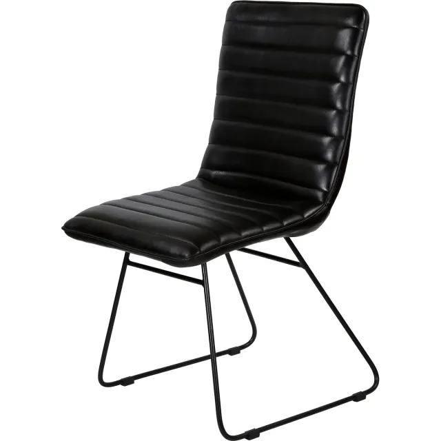 Casa Moro Zwarte leren eetkamerstoelen van echt leer – stijlvolle stoelen voor eetkamer, kantoor & wachtruimte Esszimmerstuhl Leder Schwarz