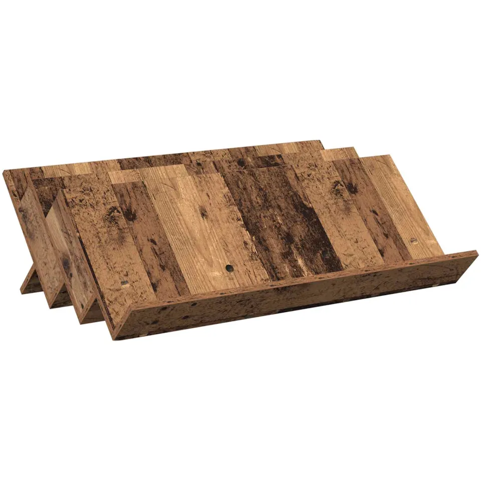 vidaXL Tijdschrift Rek Oudhout 90 x 53 x 28,5 cm Bewerkt hout bruin, foto 3