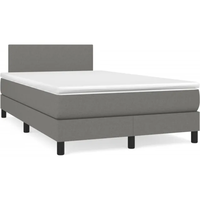 vidaXL Boxspring met matras stof donkergrijs 120x190 cm grijs