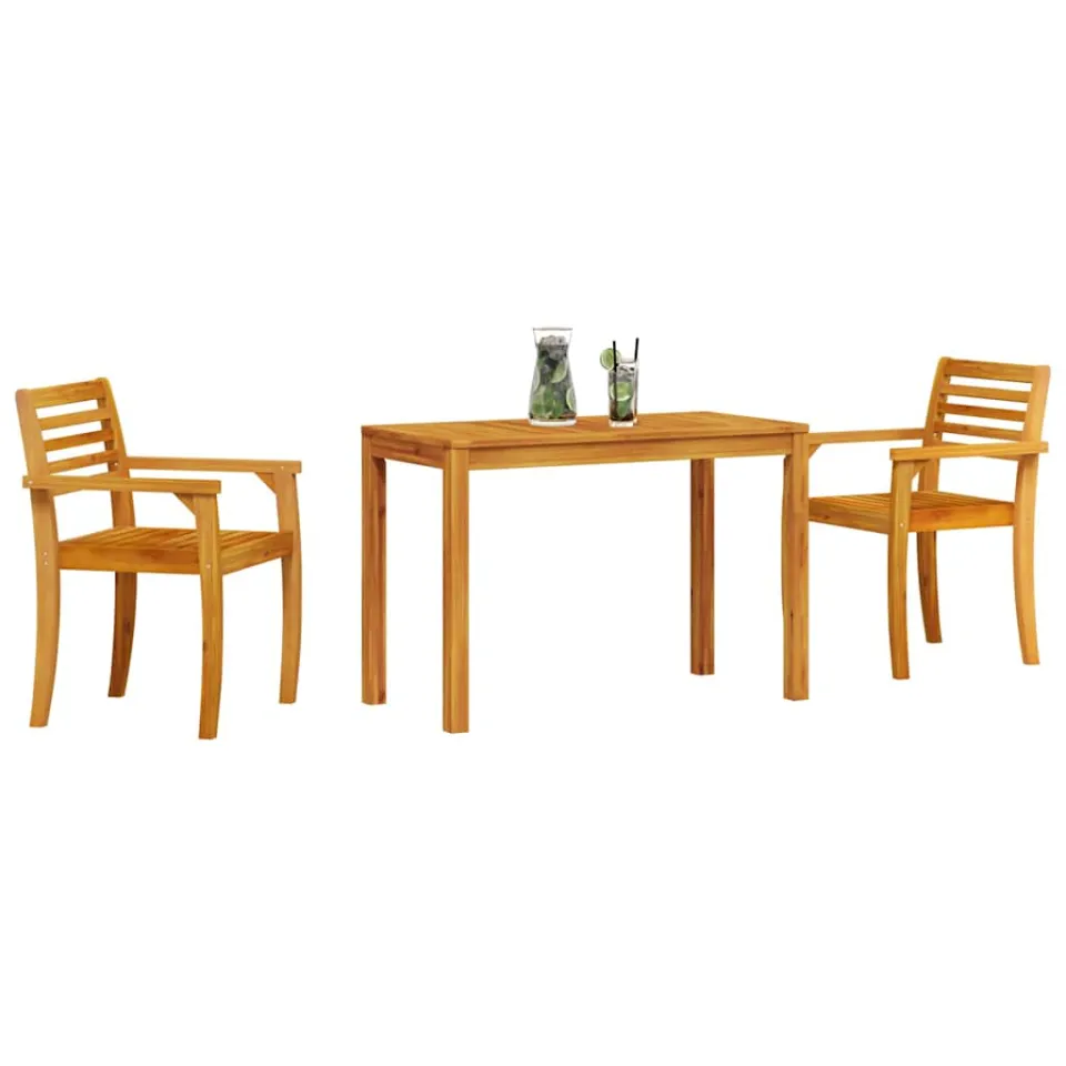 vidaXL Tuin eettafelset 3 st Bruin Massief Acaciahout