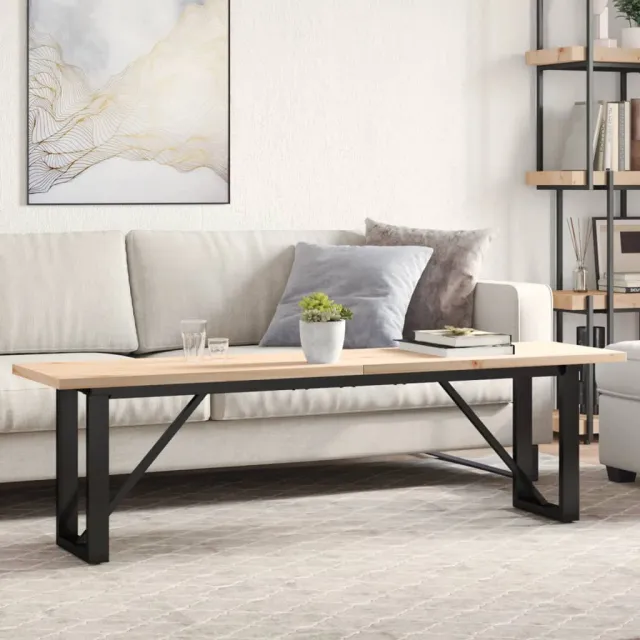 vidaXL Salontafel O-frame 160x40x45,5 cm grenenhout en staal Bruin