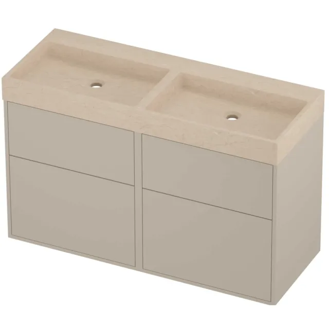 Proline Evoli Badmeubelset Hardsteen Loft Voor Grepen 120x46x75 cm Sand Stone Soft Linen Beige