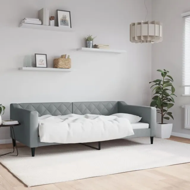 vidaXL Slaapbank 90x190 cm stof lichtgrijs grijs