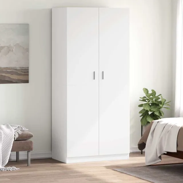 vidaXL Kledingkast 90x52x200 cm bewerkt hout wit, foto 2