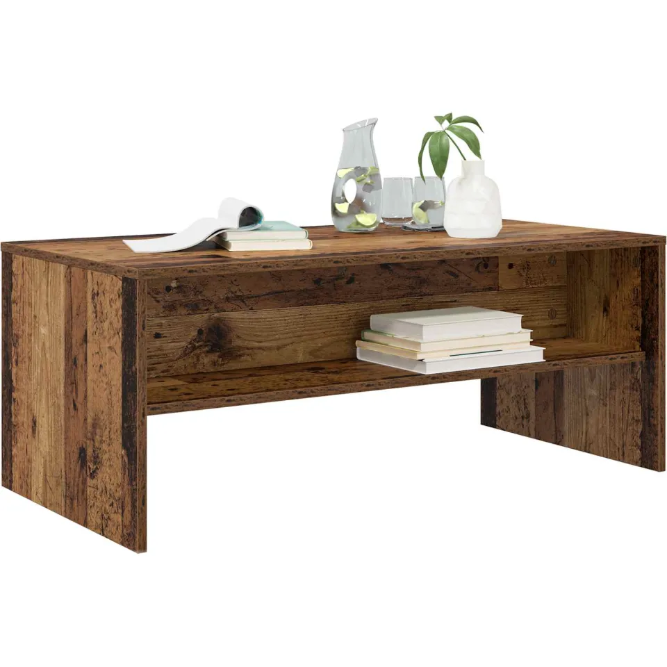 vidaXL Salontafel Oudhout 100 x 50 x 40 cm Bewerkt hout Bruin