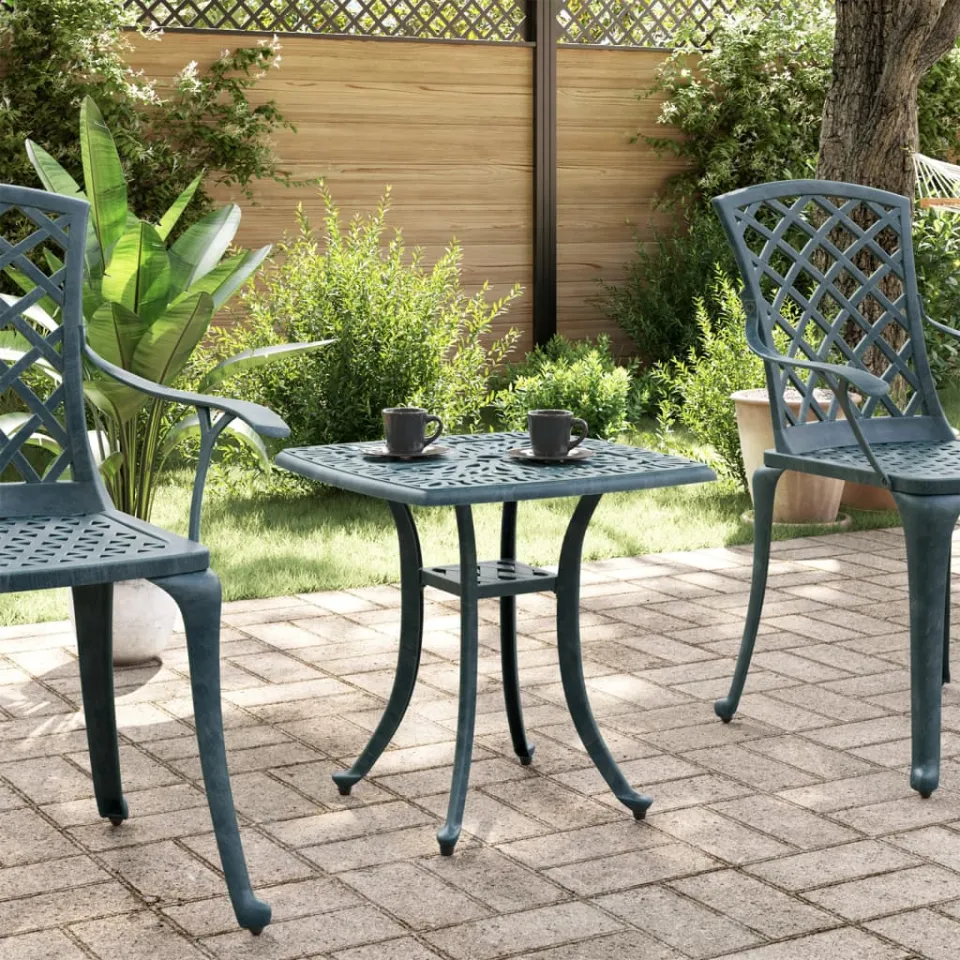 vidaXL Tuintafel 53x53x53 cm gietaluminium groen, foto 3