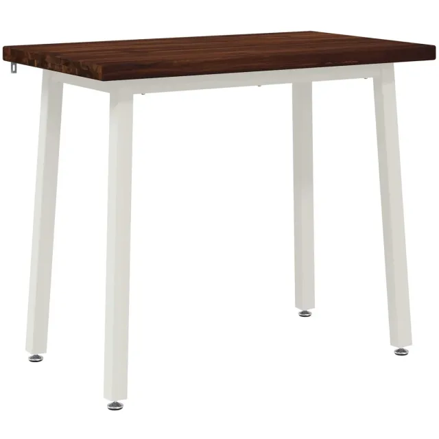 vidaXL Vierkante - Eettafel - 90 - x - 55 - x - 75 - cm - Massief - Acacia - Hout Donkerbruin en Wit