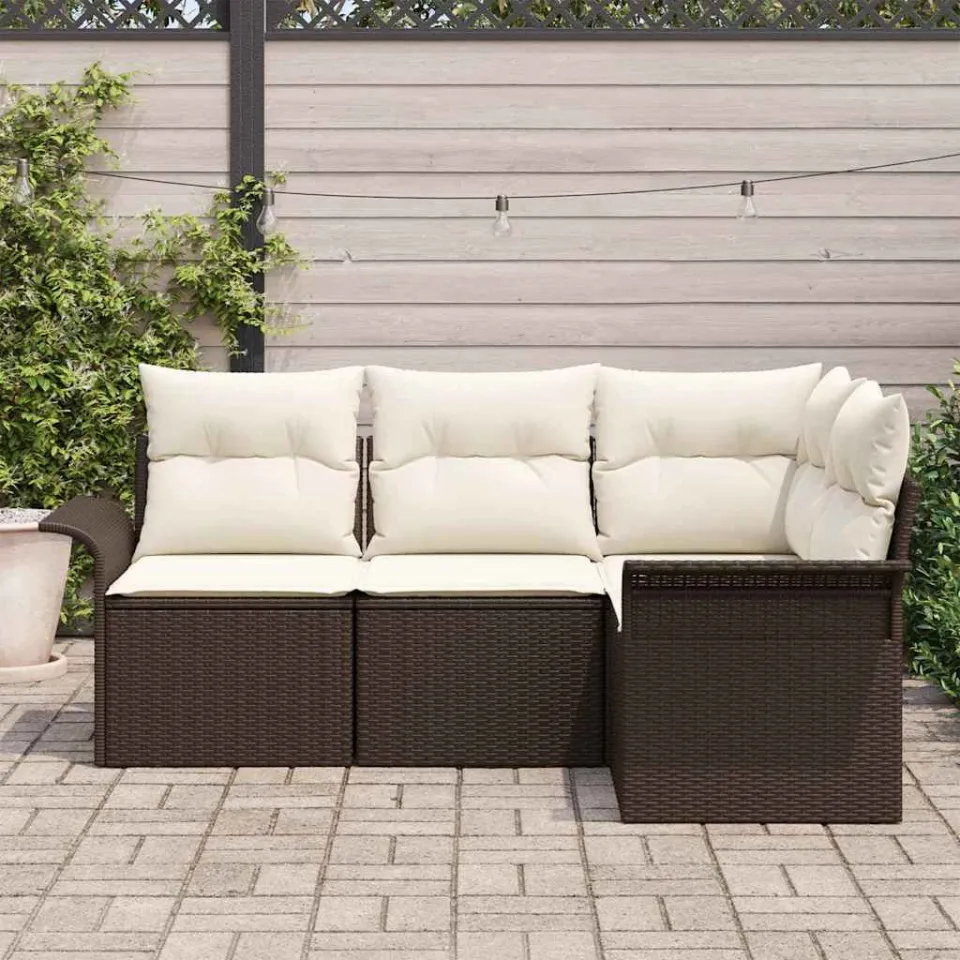 vidaXL Tuin Sofa Set 4 st Bruin poly rattan, foto 3