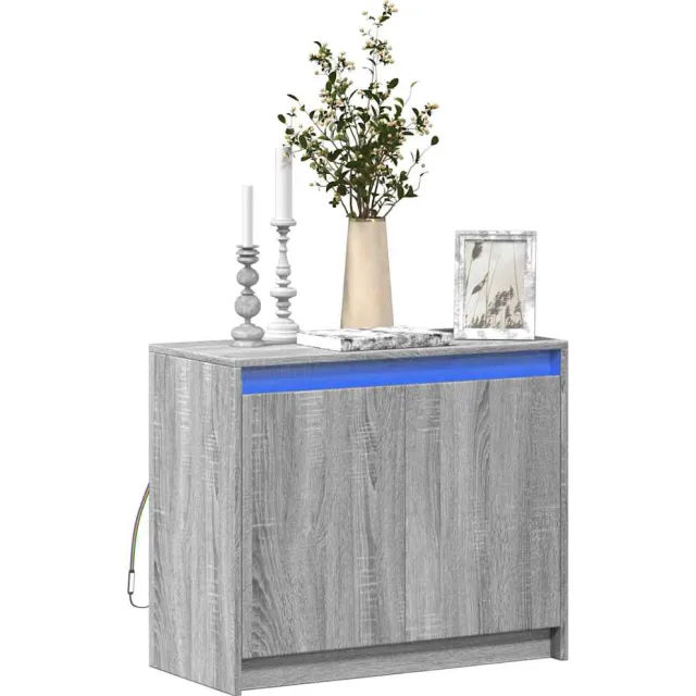 vidaXL Dressoir met LED 72x34x61 cm bewerkt hout grijs sonoma eiken