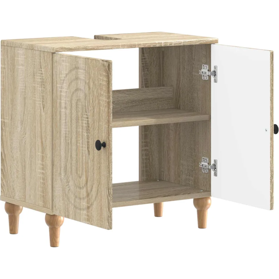 vidaXL Badkamer wastafelkast ALKMAAR Sonoma Eiken 59,5 x 31,5 x 59 cm Bruin
