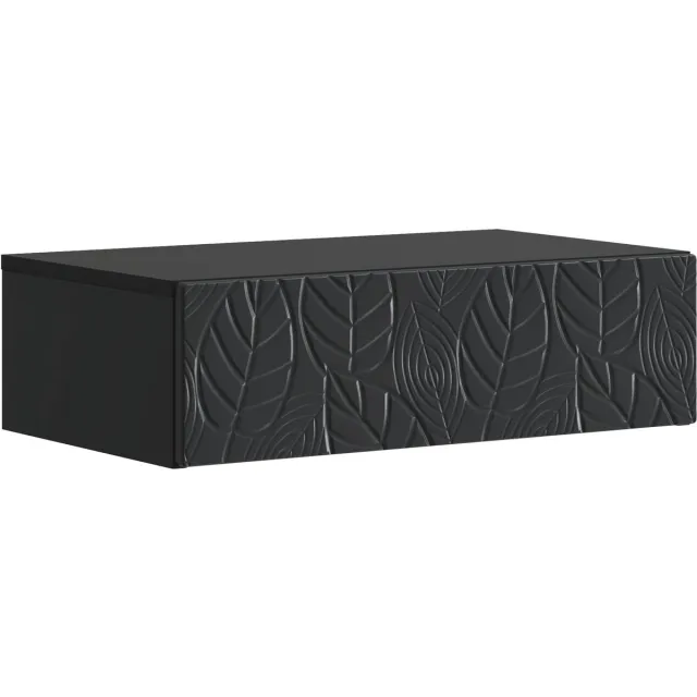 vidaXL Wandgemonteerde - Zijtafel - 87,5 - x - 34,5 - x - 17 - cm - Bewerkt - hout - Zwart