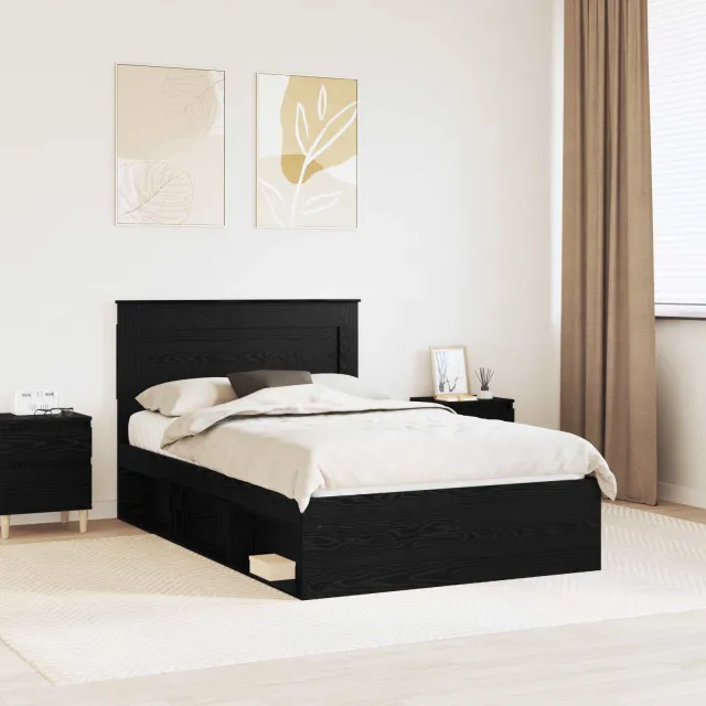 vidaXL Bedframe Zwart 120 x 200 cm Bewerkt hout