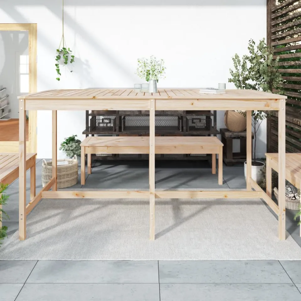 vidaXL Tuintafel 203,5x90x110 cm massief grenenhout bruin, foto 3