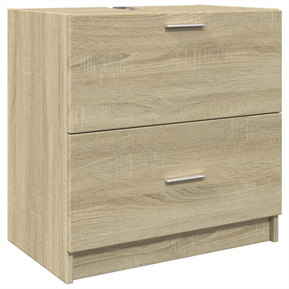 vidaXL Wastafelkast 59x37x59 cm bewerkt hout sonoma eikenkleurig Bruin