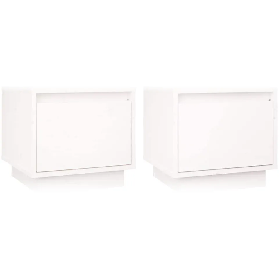 vidaXL Nachtkastjes 2 st 35x34x32 cm massief grenenhout wit