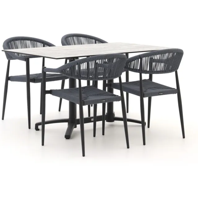 Manifesto Furniture Manifesto Belpasso/Canzo 140cm dining tuinset 5-delig inklapbaar stapelbaar