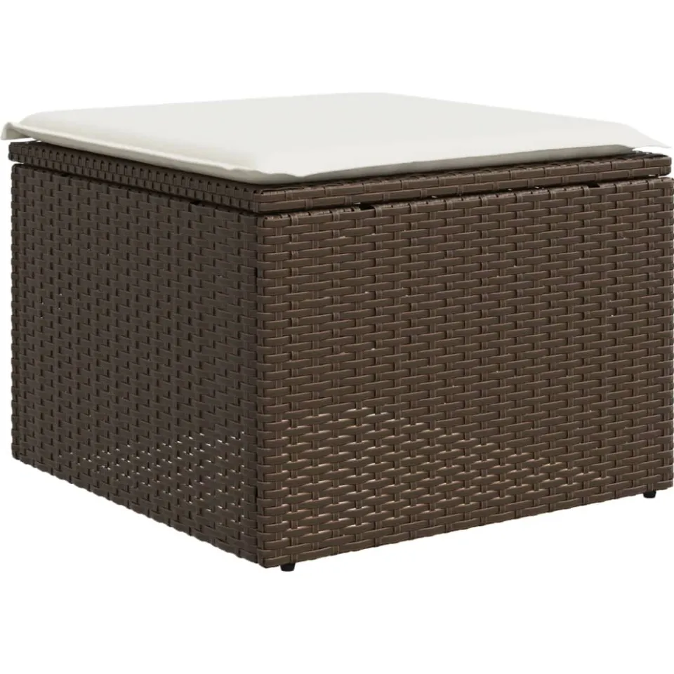 vidaXL 6-delige Loungeset met kussens poly rattan bruin