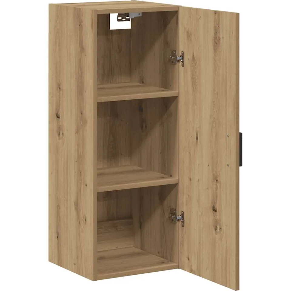 vidaXL Wandkast 34,5x34x90 cm bewerkt hout artisanaal eikenkleur Bruin