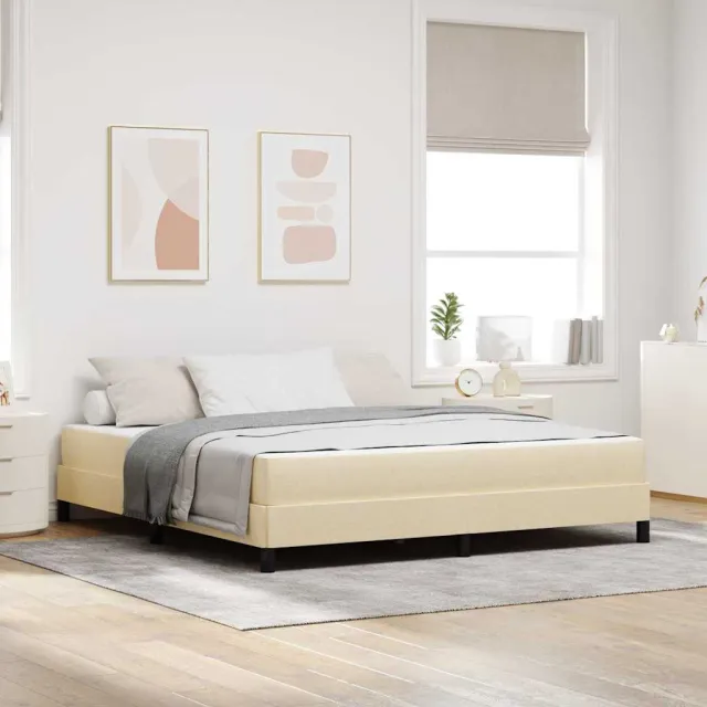 vidaXL Boxspringbed Crème 180 x 200 cm Stof