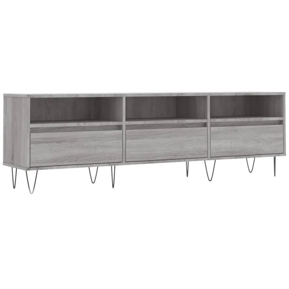 vidaXL Tv-meubel 150x30x44,5 cm bewerkt hout grijs sonoma eikenkleurig, foto 3