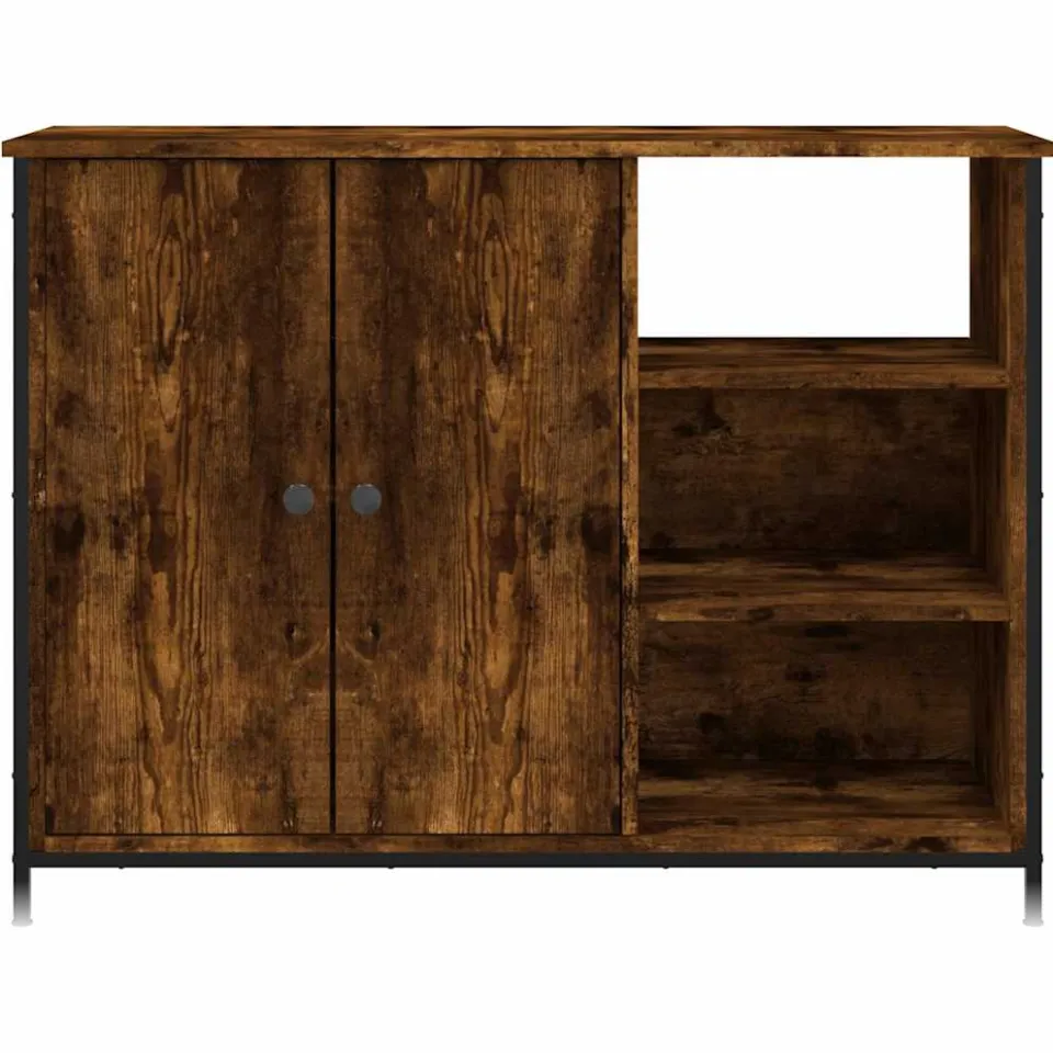 vidaXL Dressoir 100x33x75 cm bewerkt hout gerookt eikenkleurig, foto 4