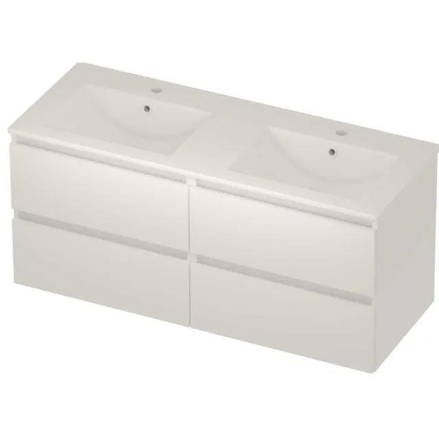 Basic-Line Coach 46 Badmeubelset Porselein 120x46x54 cm C46gwemw2x602 Mat White Glans Wit