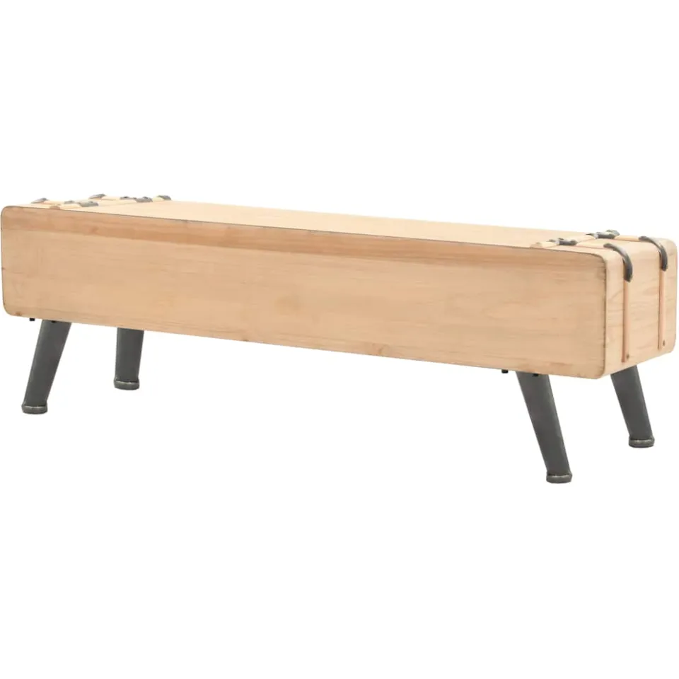 vidaXL Tv-meubel 120x33x35 cm massief vurenhout bruin, foto 3