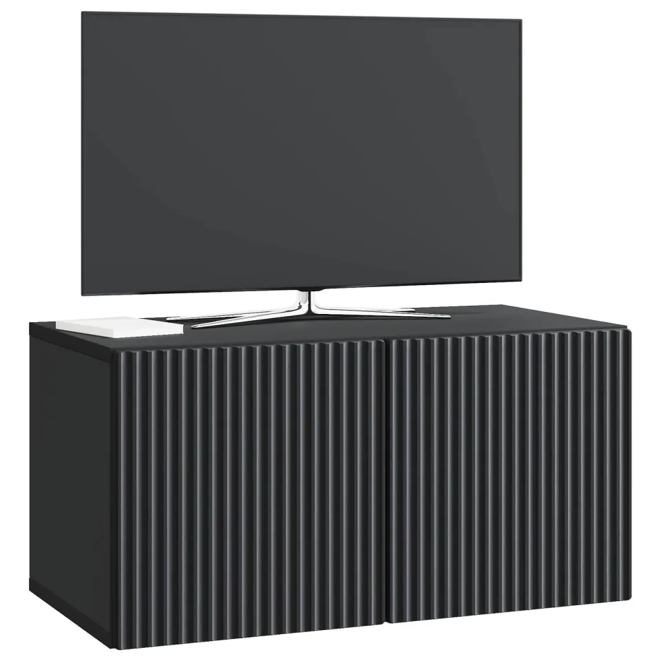 vidaXL Wandbeugel TV-kast 59,5 x 31 x 30 cm Zwart Bewerkt hout