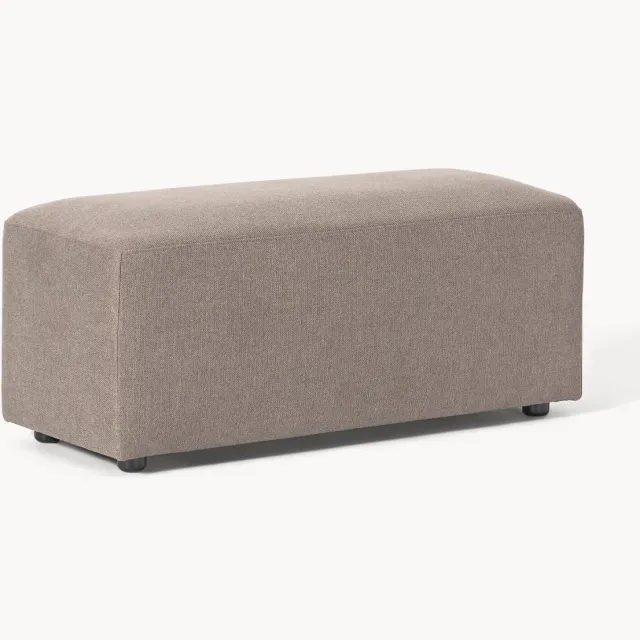Westwing Collection Poef Melva, B 99 x D 42 cm Taupe