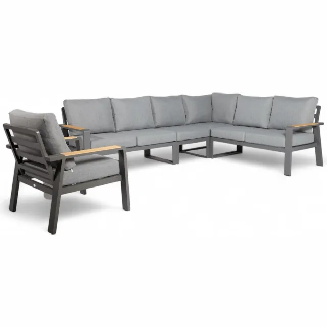Belito Lotte Loungeset Hoekbank Nr. 6 | Antraciet Aluminium | 288 x 220 cm | 7-persoons