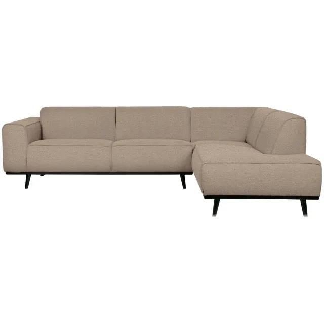 WOOOD Statement Hoekbank Rechts - Boucle - Beige - 77x274x210