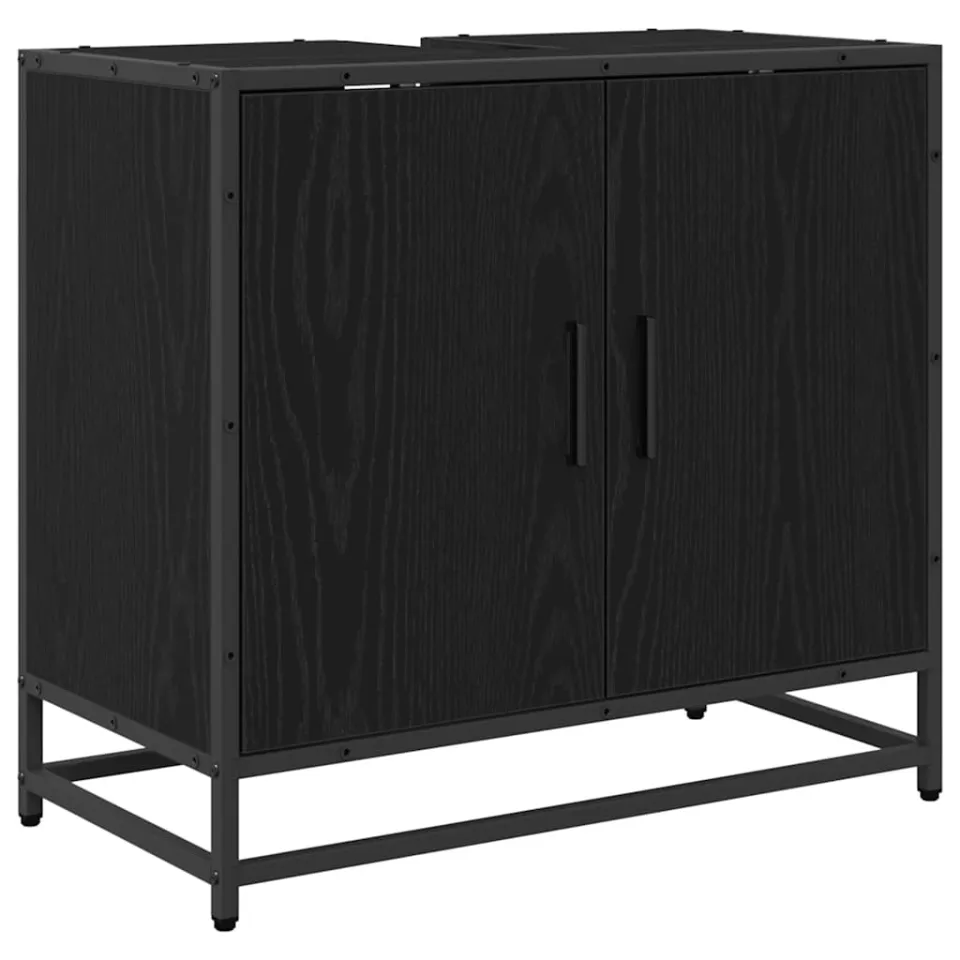 vidaXL Badkamermeubelset 3 st Zwart Eiken 35 x 37,5 x 100 cm, foto 2