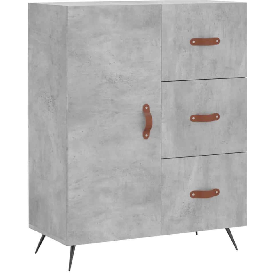 vidaXL Dressoir 69,5x34x90 cm bewerkt hout betongrijs grijs, foto 3