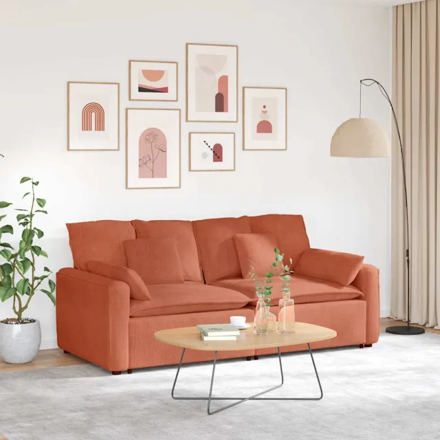 vidaXL Modulaire bank met kussens rood oranje