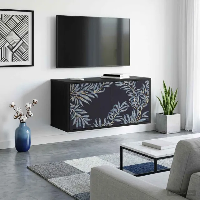 vidaXL Wandgemonteerd tv-meubel DOKKUM 69 x 33 x 40 cm Zwart eiken