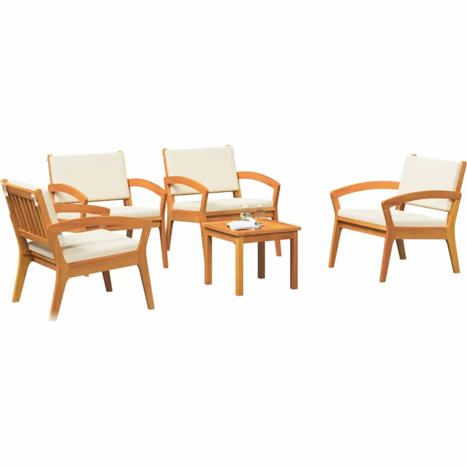 vidaXL Bistroset 5 st Bruin Polyester