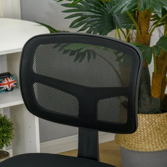 DESMIU Bureaustoel 43 x 48 x 77,5-89,5 cm - Ergonomisch En Hoogteverstelbaar Draaibaar - Voor Bureau En Thuiswerkplek - Netstof Zwart Black