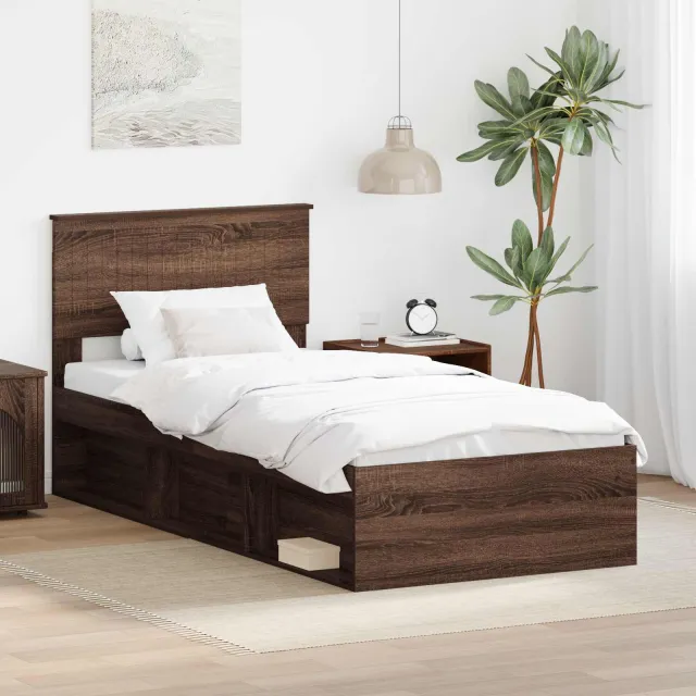 vidaXL Bedframe Bruin Eiken 90 x 200 cm Massief grenenhout