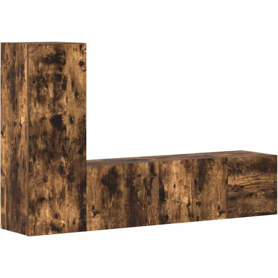 vidaXL 3-delige Tv-meubelset bewerkt hout gerookt eikenkleurig, foto 3