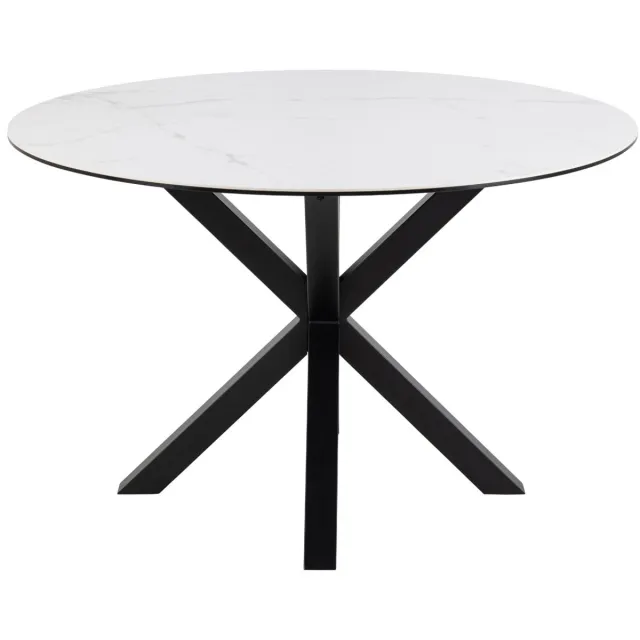 Giga Living Eettafel Rond Ø120cm - Wit Keramiek - 2-4 Personen - Axel - Giga Living