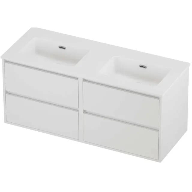 Proline Tribute Badmeubelset Porselein Elegant Dubbel 120x46x54 cm Mat Wit Mat White