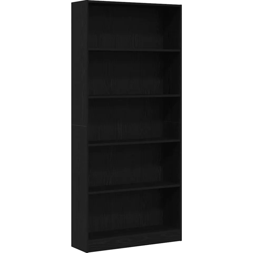 vidaXL Boekenkast 80x24x176 cm spaanplaat zwart eikenkleurig, foto 3